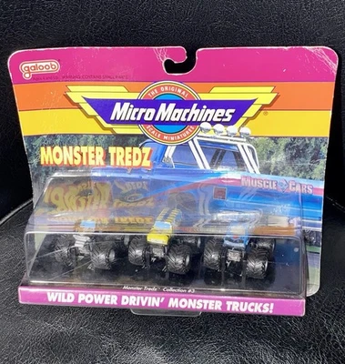 Micro Machines 1991 Galoob Monster Tredz Collection #3 Wild Power Drivin HTF OOP - Image 1 of 4