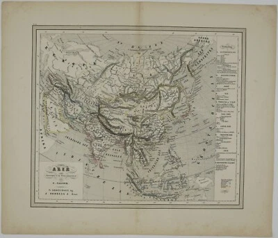 ASIA 1839 CHINA JAPAN PHILIPPINES ORIGINAL ANTIQUE MAP WIJK ROELANDSZOON JAEGER - Image 1 of 4