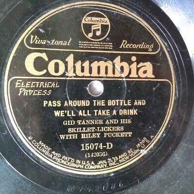 78 rpm Columbia 15074, Gid Tanner, Pass Around Bottle, Bully of Town, country VG - Image 1 of 3