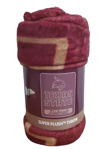 Texas State University Bobcats Super Plush Throw Blanket - Picture 1 of 2