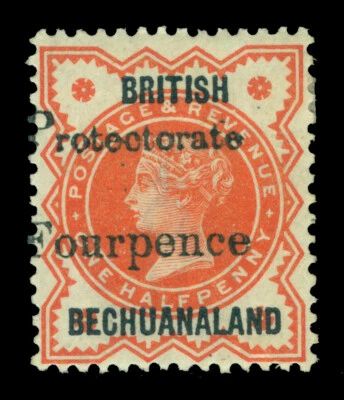 BECHUANALANDIA 1889 Victoria 4p/1/2p bermilion Scott # 68 como nuevo MH EN MUY BUEN ESTADO Foto 1 de 2