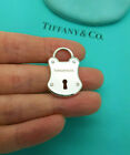 Tiffany & Co. Large Silver Diamond Keyhole Key Hole Padlock Pendant Charm ONLY