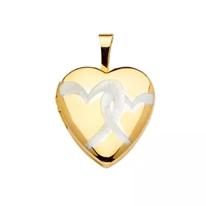 14K Yellow Gold Heart Locket - Picture 1 of 4