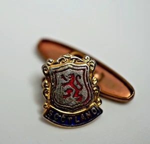 Vintage Single Cufflink Scotland Spare Replacement Gold Metal - Picture 1 of 8