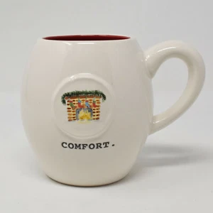 Rae Dunn Comfort Stockings Over Fireplace Holiday Mug Red Interior New - Picture 1 of 11