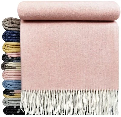 Merinowolldecke Wolldecke Merinowolle-Kaschmir Mix 140x200 cm Rosa - Bild 1 von 4