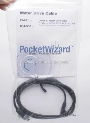 PocketWizard CM-T3 Motor Cord - Canon EOS T3 Connector to Miniphone #804-502 NEW - Image 1 of 2