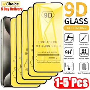 1-5PCS 9D Full Cover Tempered Glass for Iphone 11 12 13 14 15 16 Pro Max 16E Scr - Photo 1 sur 44