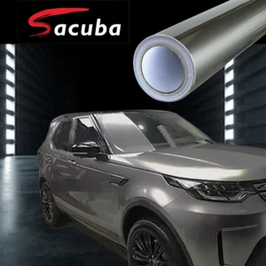 1.5M x 20M Metallic Gloss CANDY GREY Car Vinyl Wrap Bubble Free Decal Sticker - Picture 1 of 4