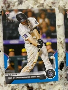 2021 TOPPS NOW BLUE PARALLEL CARD 39/49 COLORADO ROCKIES CJ CRON #380 - Picture 1 of 1