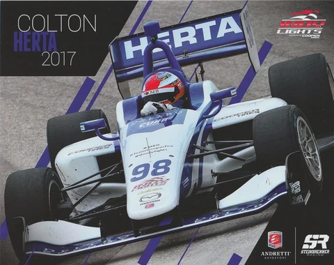 2017 Colton Herta Deltro Energy Mazda Dallara Indy Lights postcard Cover