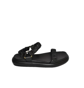 ¡Nuevo! Sandalias de cuero KHAITE Puglia negras talla 38,5 EU 8,5 US DD487 - Imagen 1 de 6