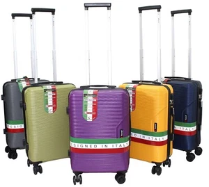 55cm Ryanair EasyJet Cabin 8 Wheels Spinner Trolley Luggage Suitcase Bag Case - Picture 1 of 36