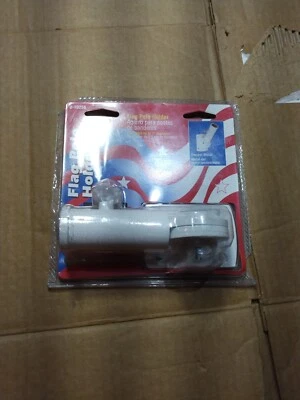 Soporte de poste de bandera de metal BLANCO fundido a presión de alta resistencia para poste de hasta 1" U-10256 Foto 1 de 4