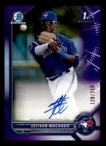 2022 Bowman Chrome Purple Refractor Estiven Machado 1st Bowman Rookie Auto #/250 - Picture 1 of 2