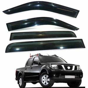 Ajuste Nissan Navara NP300 2016 DEFLECTOR VENTANA VISERA VENTILACIÓN PANTALLA PROTECTOR SOLAR NEGRO - Imagen 1 de 4