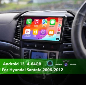9'' Wireless CarPlay Android auto head unit For Hyundai Santafe 2006-2012 radio - Picture 1 of 16