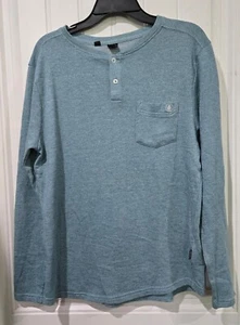 Volcom Men’s Heather Blue Green Henley Pullover Shirt Size MEDIUM - Picture 1 of 5