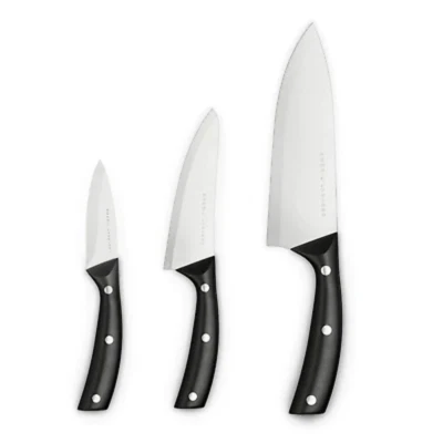 Emeril Lagasse 3-Piece Steel Stamped Kitchen Knife Set - Chefs Knives for Prep
