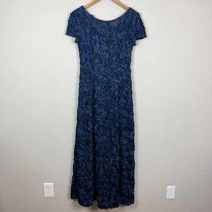 Vestido Alex Evenings Mujer 8 Azul Marino Roseta Encaje Lentejuelas Año Nuevo Evento - Imagen 1 de 17