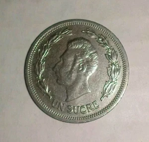 1974 ECUADOR UN SUCRE COIN , Cat. No. KM-78b EN CONDICIÓN XF-AU !!!!! - Imagen 1 de 2