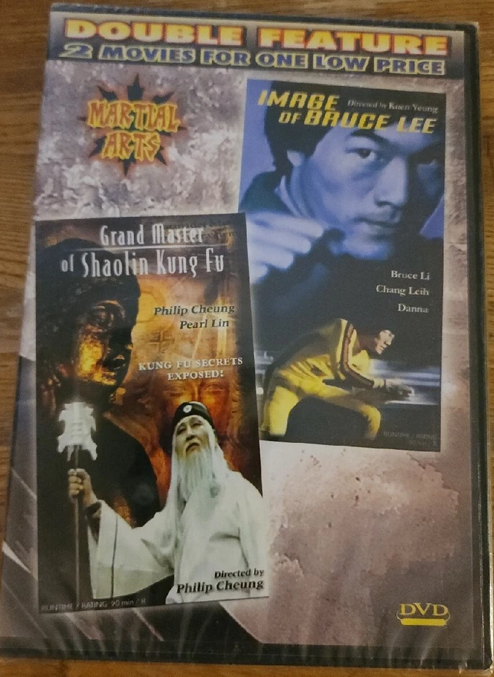 Double Feature Grand Master Of Shaolin Kung Fu & Image Of Bruce Lee DVD Sealed Foto 1 de 1
