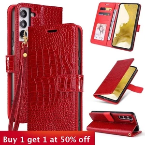 For Samsung Galaxy S25 Ultra S24 S23 FE Crocodile Pattern Leather Phone Case New - Picture 1 of 12