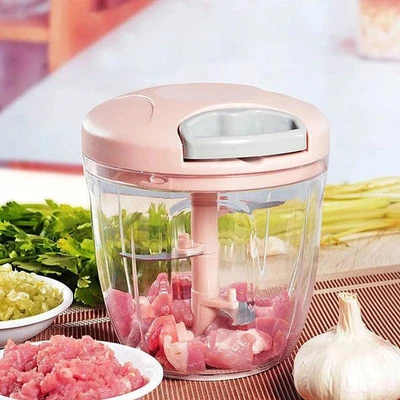 500/900ML Manual Meat Mincer Garlic Chopper Rotate Garlic Press Crusher Vegetabl - Image 1 of 4