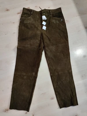 Lederhose lang Herren, dunkelbraun, Größe 58, nie getragen, neu - Bild 1 von 4