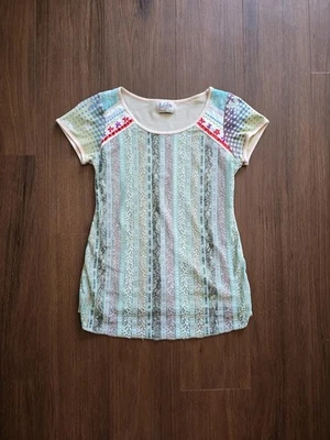 vintage y2k 2000s, 1990s/90s floral lace patterned shirt. Women's medium vtg... - Image 1 of 4