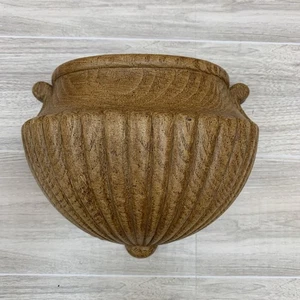 Vintage Homco Hängwand-Pflanzgefäß Kunstholz Polyresin Brauner Boho - Bild 1 von 5