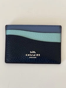 Portafoglio Coach Wave blu sfumato pelle porta carte slim usato - Foto 1 di 4