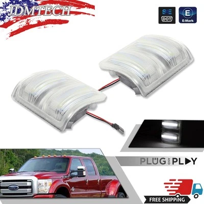 For 08-16 Ford F250 F350 F450 F550 Super Duty Clear White LED Side Mirror Lights - Image 1 of 4