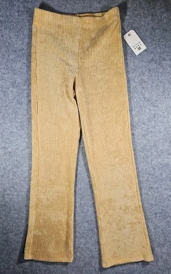 Pantalones de pana Billabong Hit A Cord para mujer talla pequeña elásticos tiro alto dorados Foto 1 de 4