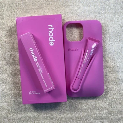 Rhode "Summer Lip Gloss" & 3D Silicon Case For iphone 16 Pro Max 15 14 13 12 11 - Image 1 of 4