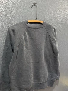 Vintage 60’s Slate Blue Blank Cotton Sweatshirt Size Medium Men’s True Vintage - Picture 1 of 5