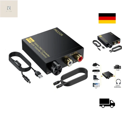 5,1 Kanal Dolby DTS Decoder | Optischer zu RCA Wandler | Lautstärkeregelung - Bild 1 von 4