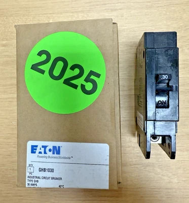 EATON GHB1030 INDUSTRICAL CIRCUIT BREAKER 1P 30A 277VAC *NEW IN BOX* - Imagen 1 de 4