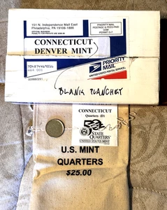 1999 Connecticut Statehood Quarter Clad Blank Planchet Error w/bag and box UNC - Picture 1 of 4