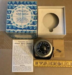 Vintage Airguide Marine Compass Model 74 in Box w/ Paperwork - Picture 1 of 10