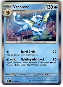 Pokemon Prismatic Evolutions Vaporeon 022/131 Holo - Picture 1 of 4