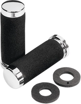 Parts Unlimited Cruiser 7/8" Black/Chrome Handlebar Grips (1806-10-013) - Изображение 1 из 1
