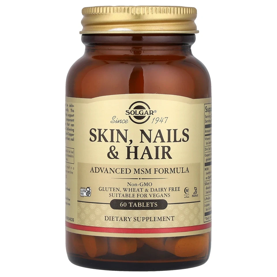 Solgar Skin Nails & Hair Advanced MSM Formula 60 Tablets