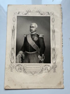 Marschall Pelissier Krieg mit Russland antiker Stich Portrait um 1860 Tallis - Bild 1 von 2