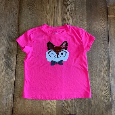 Cat and Jack Hot 粉色系列狐狸衬衫女孩尺寸 4/5 — 第 1/4 张图片