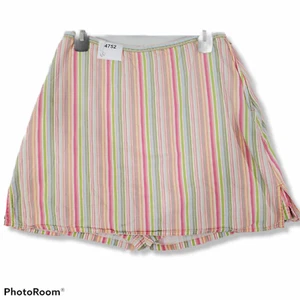 St Johns Bay Skort Womens 10 Pastel Stripes Flat Front Cotton Side Zip 17" L - Picture 1 of 9