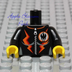 NEW Lego Female Jump-Suit MINIFIG TORSO Black Zipper Sky Diver Wet-Suit w/Skull - Picture 1 of 7