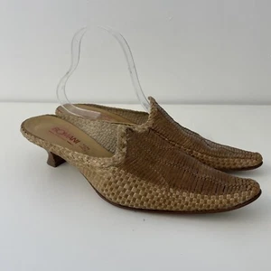 Romani Fratelli Leder braun Pantolette spitz zulaufend Stiletto Pfennigabsatz Größe 6,5 - Bild 1 von 12