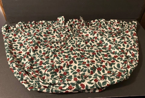 Longaberger Traditional Holly LARGE GATHERING Basket Liner Made in USA Cover