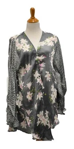 Cejon Womens Grey Flowered Cover Up Top light weight - Picture 1 of 4